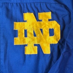 Vtg Notre Dame full zip varsity jacket-size L(24x24x23)
